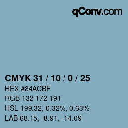 Color code: CMYK 31 / 10 / 0 / 25 | qconv.com