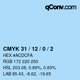 Color code: CMYK 31 / 12 / 0 / 2 | qconv.com