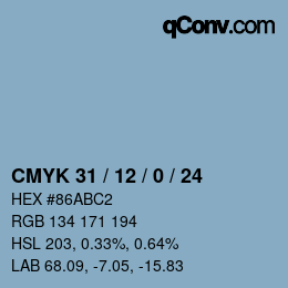 Color code: CMYK 31 / 12 / 0 / 24 | qconv.com