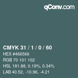 Color code: CMYK 31 / 1 / 0 / 60 | qconv.com