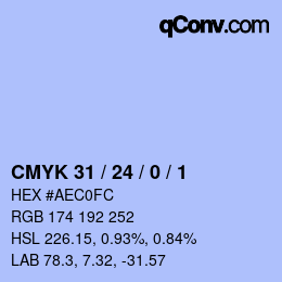 Color code: CMYK 31 / 24 / 0 / 1 | qconv.com