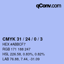 Color code: CMYK 31 / 24 / 0 / 3 | qconv.com