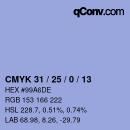 Color code: CMYK 31 / 25 / 0 / 13 | qconv.com