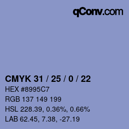 Color code: CMYK 31 / 25 / 0 / 22 | qconv.com