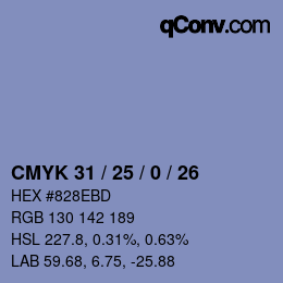 Color code: CMYK 31 / 25 / 0 / 26 | qconv.com