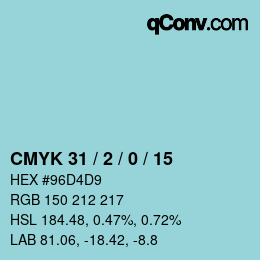 Color code: CMYK 31 / 2 / 0 / 15 | qconv.com