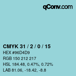 Color code: CMYK 31 / 2 / 0 / 15 | qconv.com