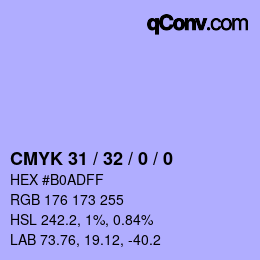 Color code: CMYK 31 / 32 / 0 / 0 | qconv.com