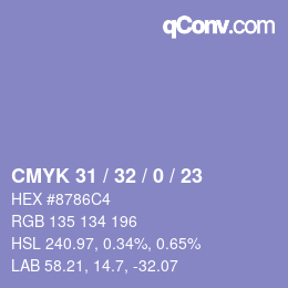 Color code: CMYK 31 / 32 / 0 / 23 | qconv.com