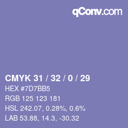 Color code: CMYK 31 / 32 / 0 / 29 | qconv.com