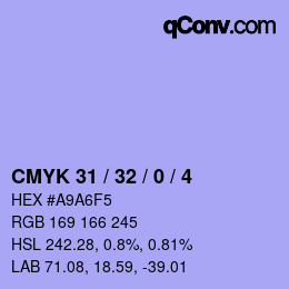 Color code: CMYK 31 / 32 / 0 / 4 | qconv.com