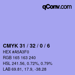 Color code: CMYK 31 / 32 / 0 / 6 | qconv.com