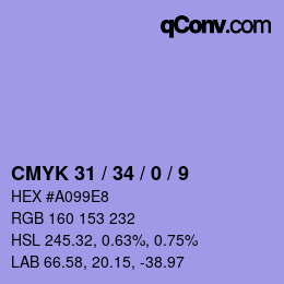 Color code: CMYK 31 / 34 / 0 / 9 | qconv.com