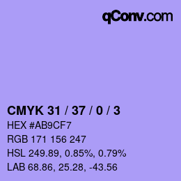 Color code: CMYK 31 / 37 / 0 / 3 | qconv.com