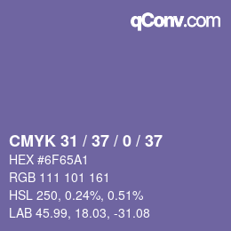 カラーコード: CMYK 31 / 37 / 0 / 37 | qconv.com