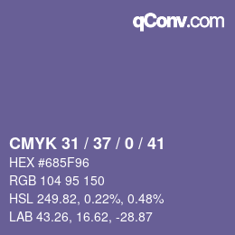 颜色代码: CMYK 31 / 37 / 0 / 41 | qconv.com
