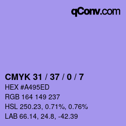 Color code: CMYK 31 / 37 / 0 / 7 | qconv.com