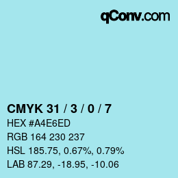 Color code: CMYK 31 / 3 / 0 / 7 | qconv.com