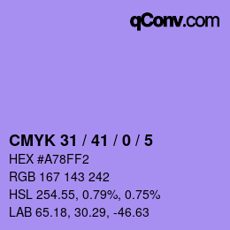 Color code: CMYK 31 / 41 / 0 / 5 | qconv.com
