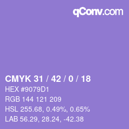 颜色代码: CMYK 31 / 42 / 0 / 18 | qconv.com