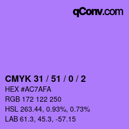 Color code: CMYK 31 / 51 / 0 / 2 | qconv.com