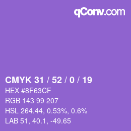 Color code: CMYK 31 / 52 / 0 / 19 | qconv.com