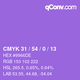 Color code: CMYK 31 / 54 / 0 / 13 | qconv.com