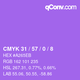 Color code: CMYK 31 / 57 / 0 / 8 | qconv.com