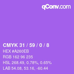 カラーコード: CMYK 31 / 59 / 0 / 8 | qconv.com