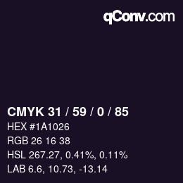 颜色代码: CMYK 31 / 59 / 0 / 85 | qconv.com