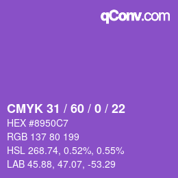 Color code: CMYK 31 / 60 / 0 / 22 | qconv.com