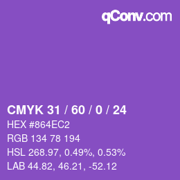 Código de color: CMYK 31 / 60 / 0 / 24 | qconv.com