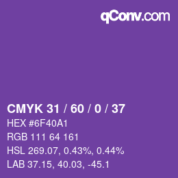 颜色代码: CMYK 31 / 60 / 0 / 37 | qconv.com