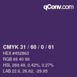 カラーコード: CMYK 31 / 60 / 0 / 61 | qconv.com