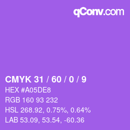 颜色代码: CMYK 31 / 60 / 0 / 9 | qconv.com