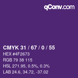颜色代码: CMYK 31 / 67 / 0 / 55 | qconv.com