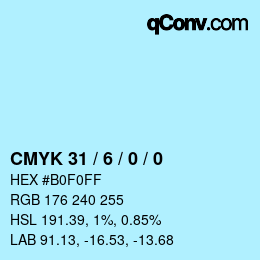 Color code: CMYK 31 / 6 / 0 / 0 | qconv.com