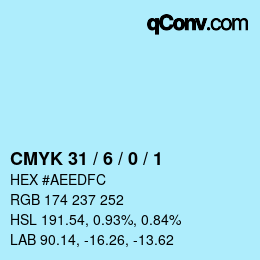 Color code: CMYK 31 / 6 / 0 / 1 | qconv.com