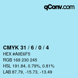Color code: CMYK 31 / 6 / 0 / 4 | qconv.com