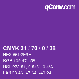 Color code: CMYK 31 / 70 / 0 / 38 | qconv.com