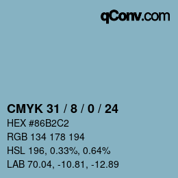 Color code: CMYK 31 / 8 / 0 / 24 | qconv.com