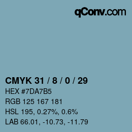 Color code: CMYK 31 / 8 / 0 / 29 | qconv.com