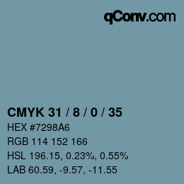 Color code: CMYK 31 / 8 / 0 / 35 | qconv.com