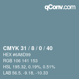 Color code: CMYK 31 / 8 / 0 / 40 | qconv.com