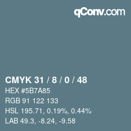 Color code: CMYK 31 / 8 / 0 / 48 | qconv.com