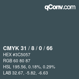 Color code: CMYK 31 / 8 / 0 / 66 | qconv.com