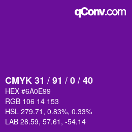 Color code: CMYK 31 / 91 / 0 / 40 | qconv.com