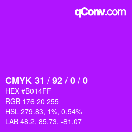 Farbcode: CMYK 31 / 92 / 0 / 0 | qconv.com