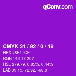 颜色代码: CMYK 31 / 92 / 0 / 19 | qconv.com
