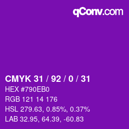 Color code: CMYK 31 / 92 / 0 / 31 | qconv.com